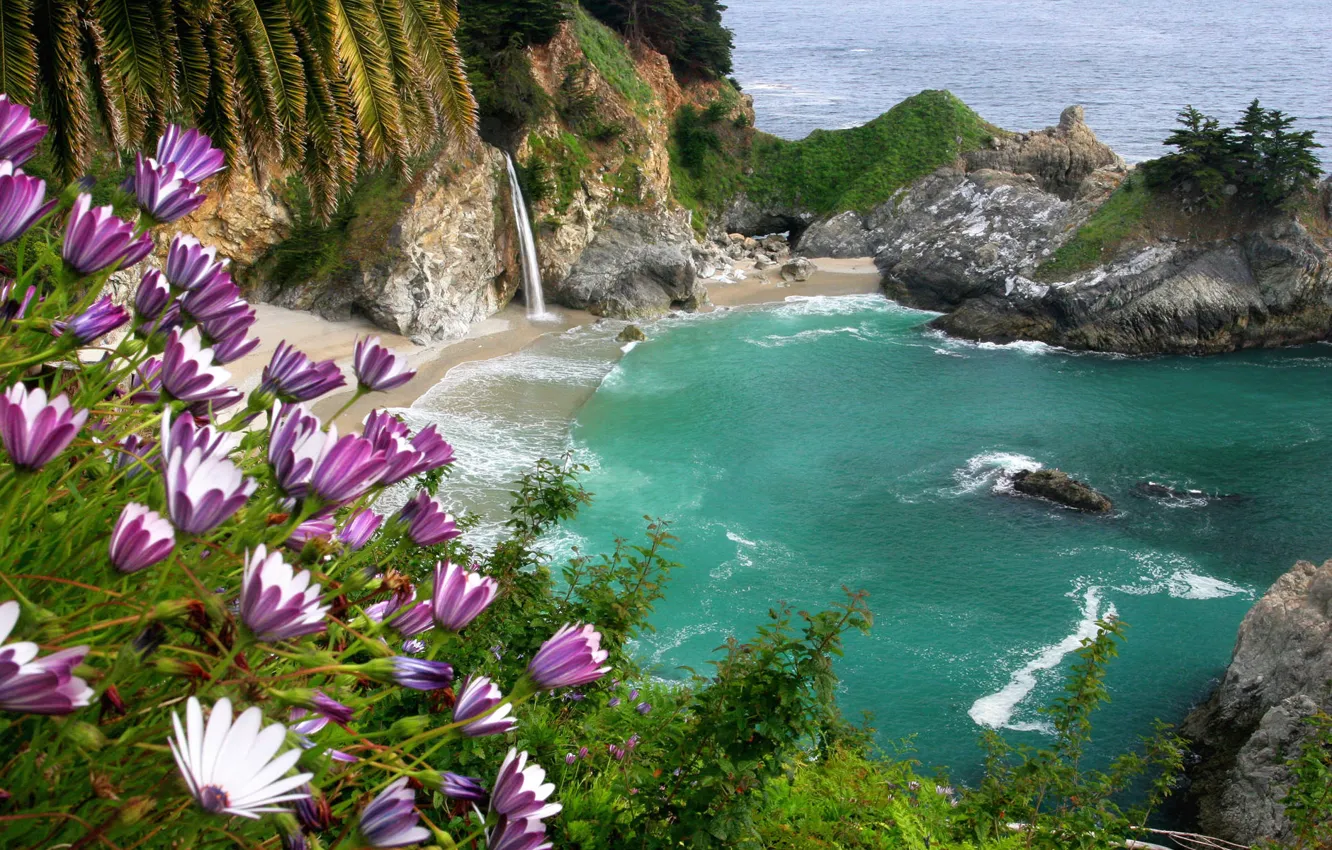 Photo wallpaper sea, nature, rocks