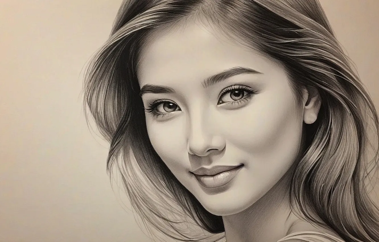 Photo wallpaper girls, portrait, neural network