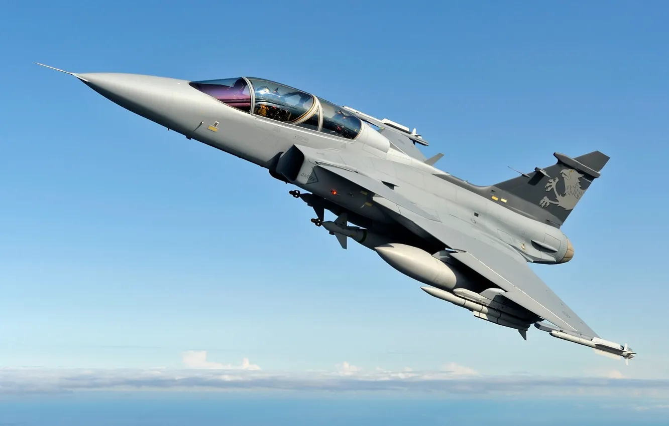 Photo wallpaper the sky, height, the plane, airplane, JAS, You CAN