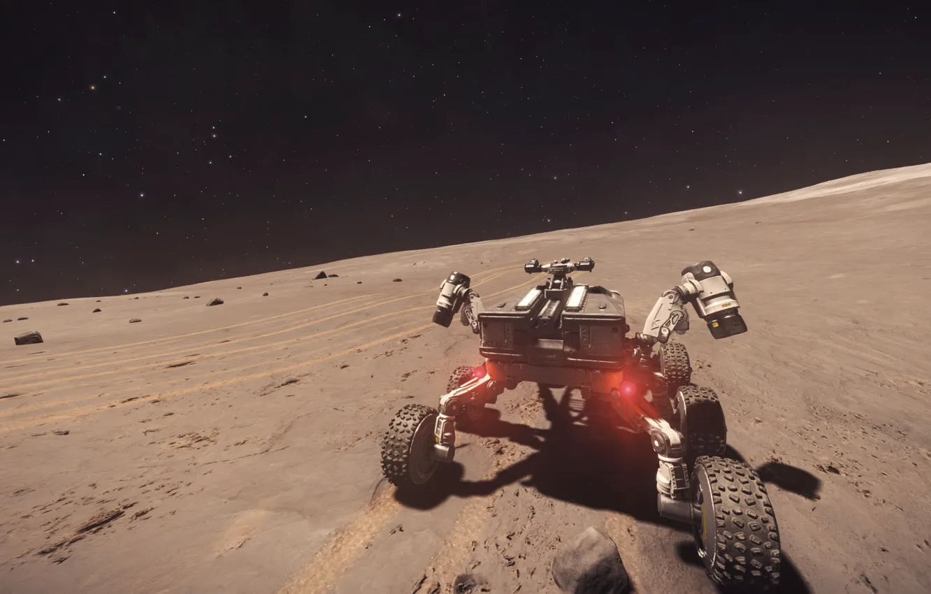 Photo wallpaper space, the surface of the planet, Rover, Elite: Dangerous