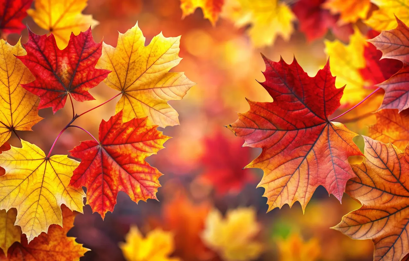 Photo wallpaper autumn, leaves, background, colorful, maple, background, autumn, leaves