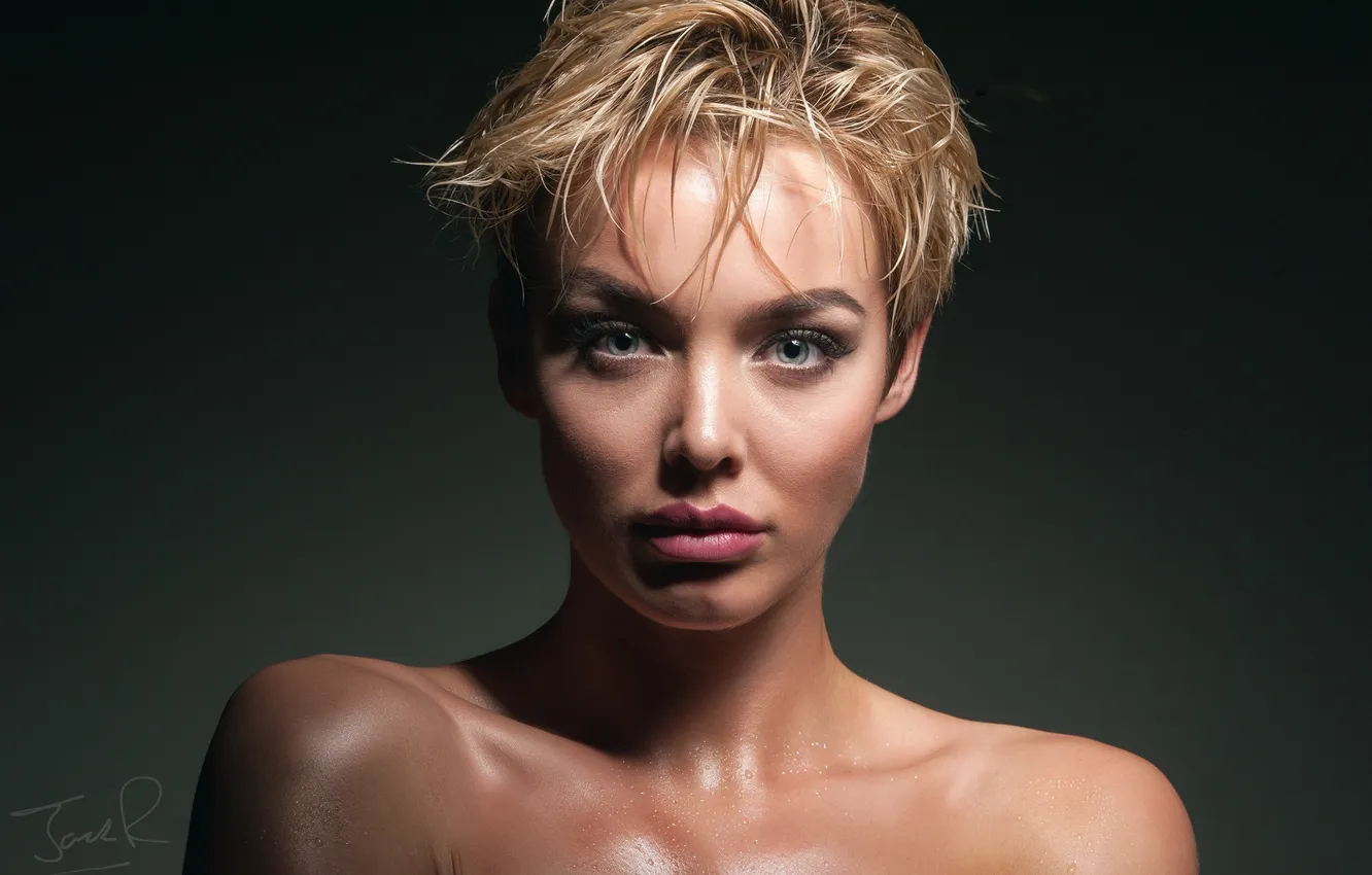 Photo wallpaper look, face, portrait, makeup, eyes, bangs, portrait, makeup