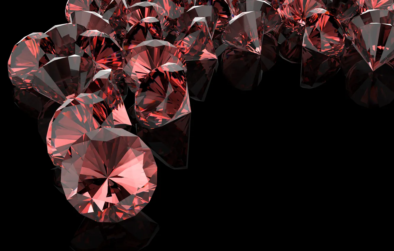 Photo wallpaper DIAMONDS, THE DARK BACKGROUND, RED DIAMONDS