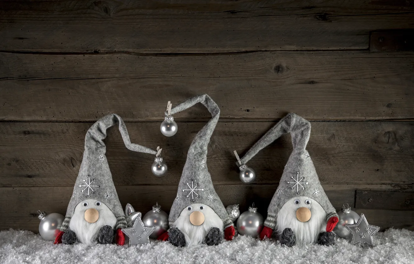 Photo wallpaper snow, decoration, toys, New Year, Christmas, snowmen, happy, Christmas