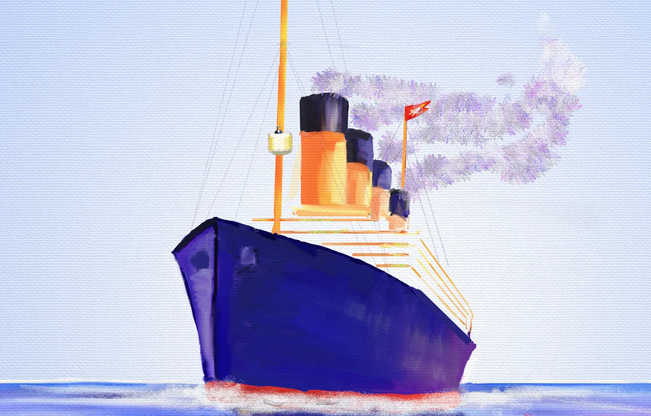 Photo wallpaper canvas, ship, picture, Titanic, liner, seascape
