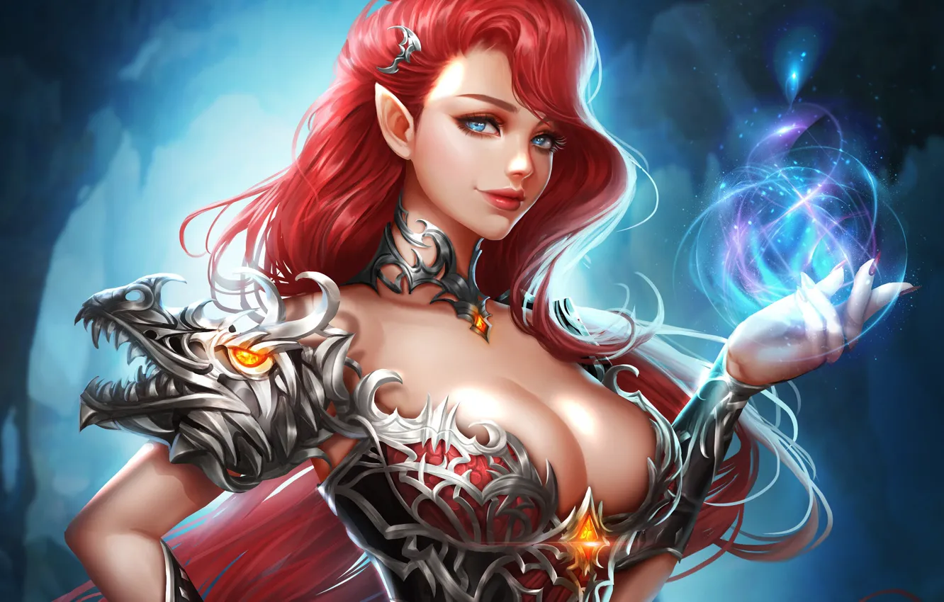 Photo wallpaper girl, fantasy, dress, style, art, wizard, Illustration, Minimalism