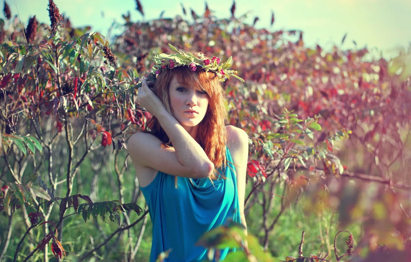 Photo wallpaper girl, nature, portrait