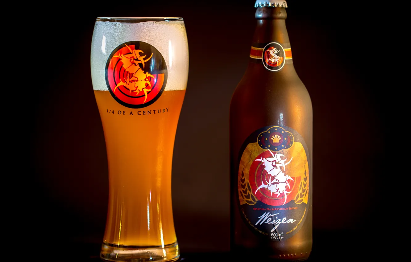 Photo wallpaper glass, beer, bottle