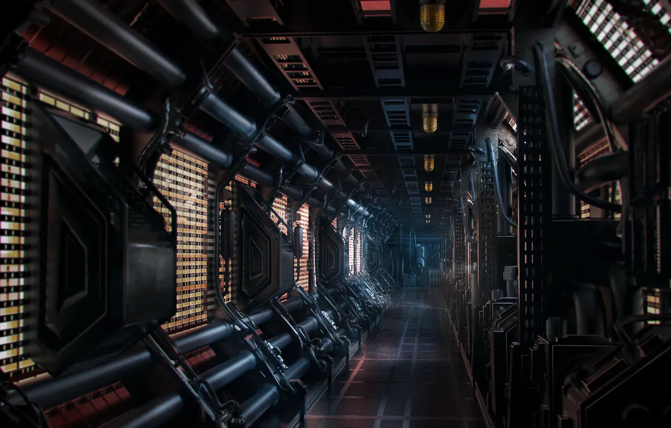 Photo wallpaper fiction, ship, corridor