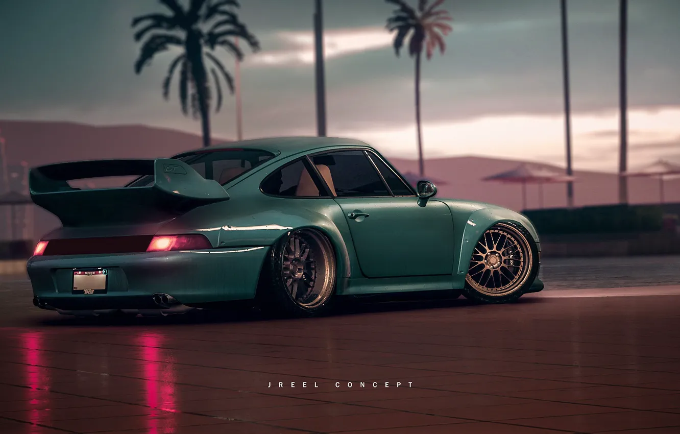 Photo wallpaper STANCED PORSCHE 911, Porsche 911 Carrera, Transport & Vehicles, Porsche 911, JREEL, Game Art, by …