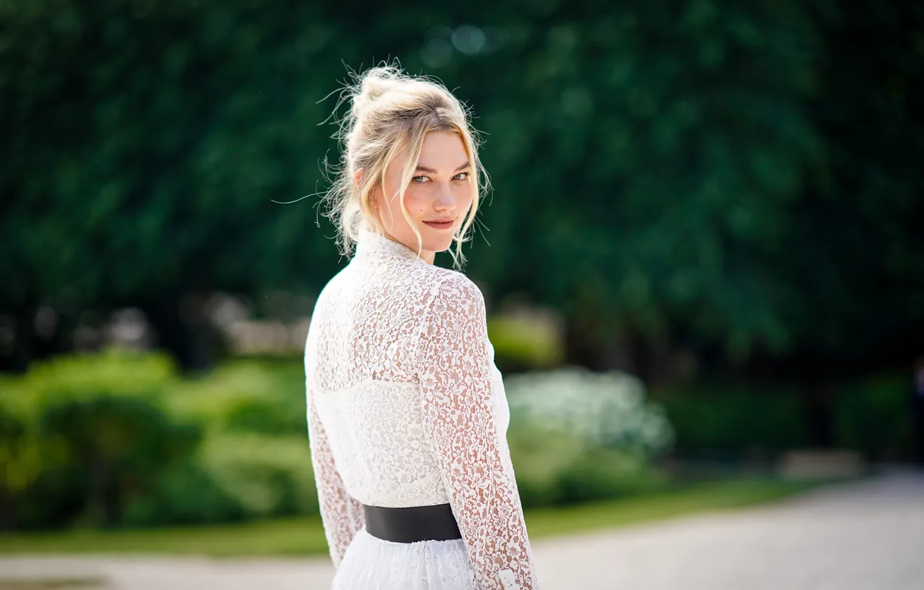 Photo wallpaper look, girl, pose, model, dress, Karlie Kloss