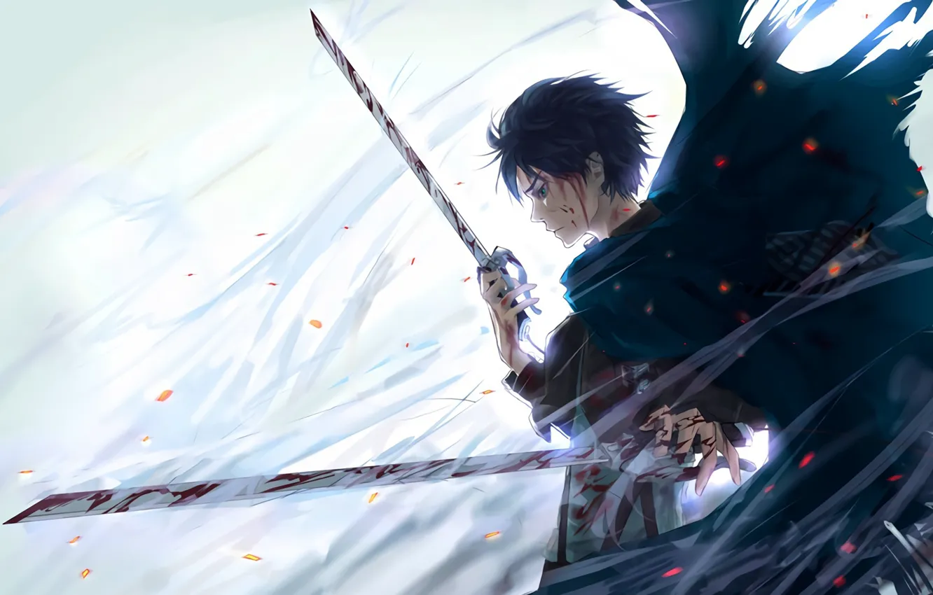 Photo wallpaper anime, art, Weapons, Shingeki no Kyojin, Eren Yeager, Attack of the titans, The invasion of …