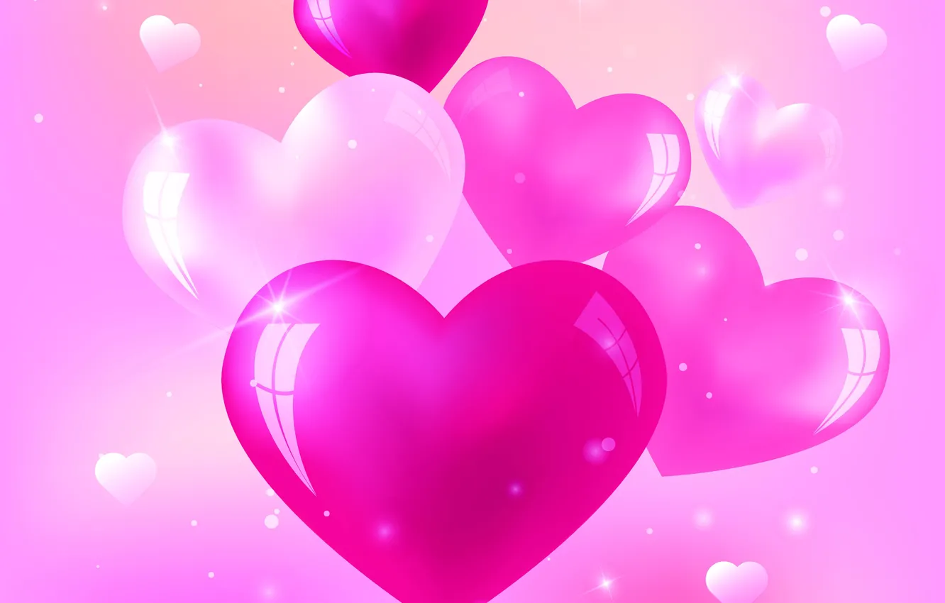 Photo wallpaper love, pink, heart, hearts, love, heart, background