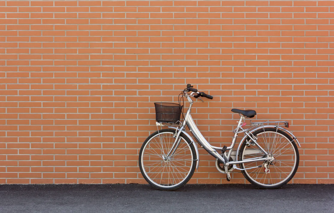 Photo wallpaper bike, wall, mood, stay, silver, Parking, front, bike