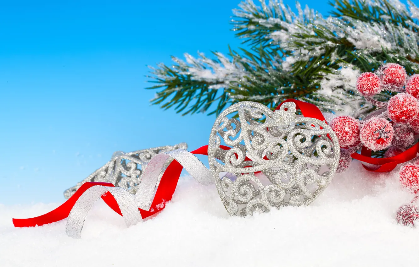 Photo wallpaper winter, toy, tree, new year, decor