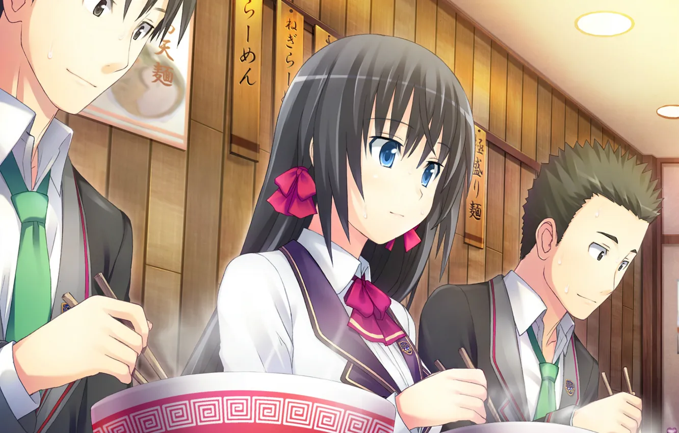 Photo wallpaper plate, sticks, students, lunch, embarrassment, awkward