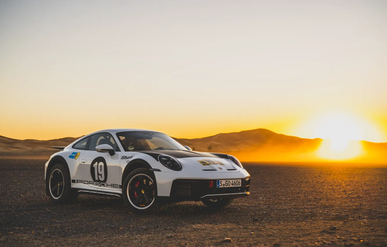 Photo wallpaper Porsche, Dawn, Porsche 911, Dakar Rally, Dakar Rally