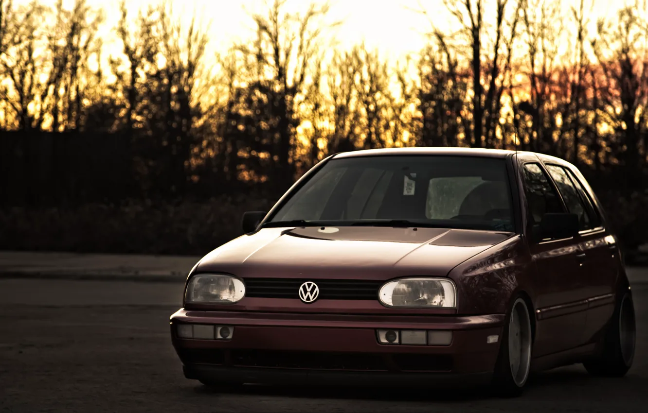 Photo wallpaper Volkswagen, golf, stance, clean, VAG, MK3