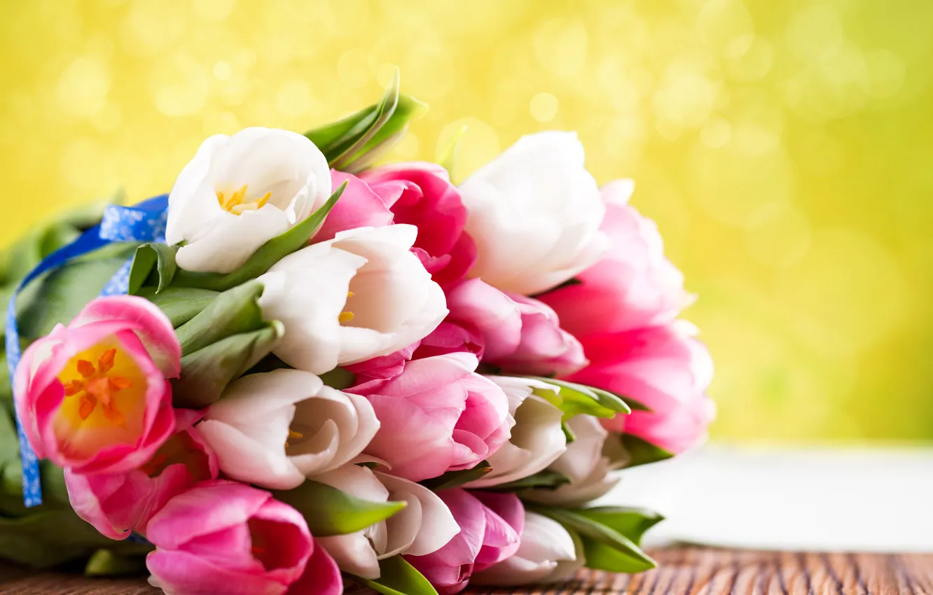 Photo wallpaper flowers, bouquet, tulips, March 8