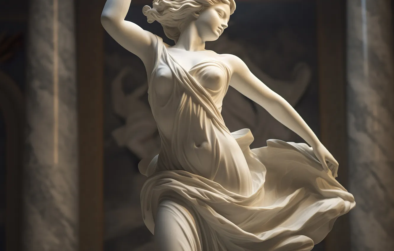 Photo wallpaper girl, sculpture, AI art
