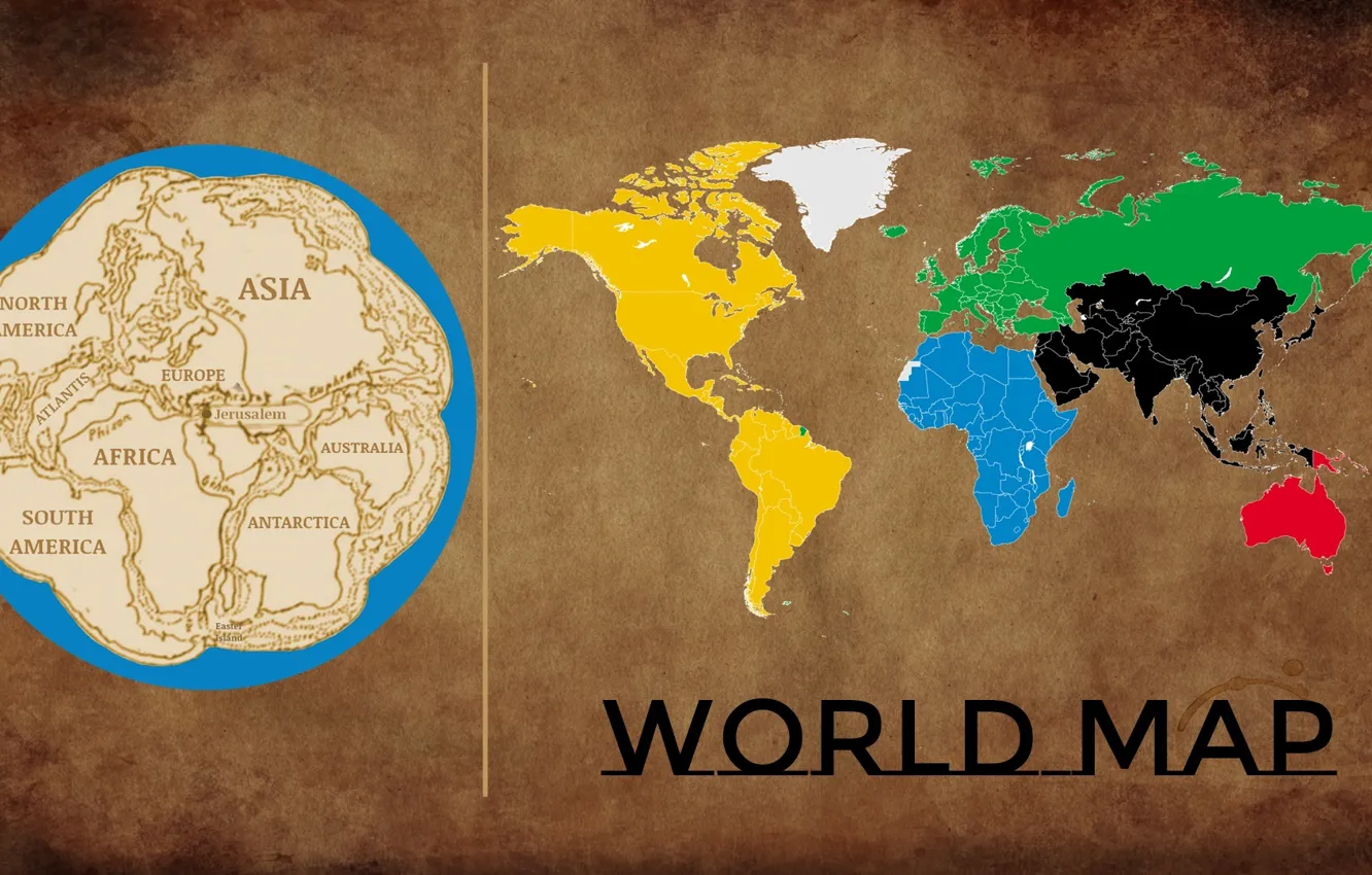 Photo wallpaper world, Earth, geographic, map, old paper