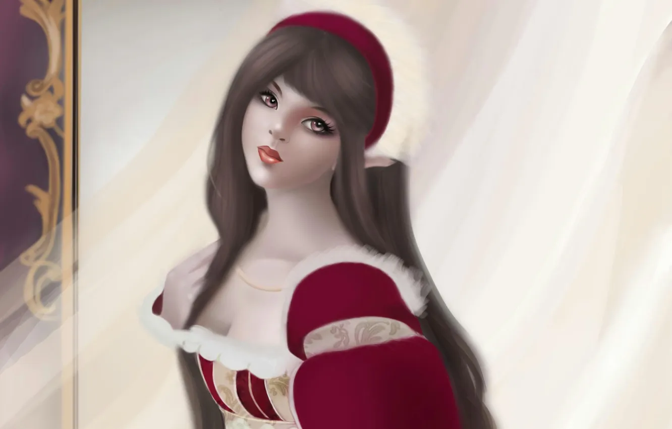 Photo wallpaper girl, curtains, Princess