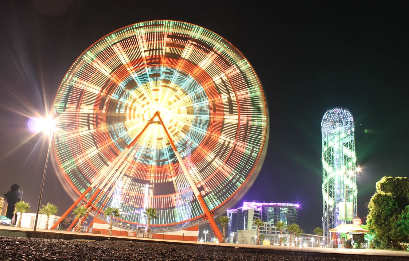 Photo wallpaper Ferris wheel, Georgia, Batumi