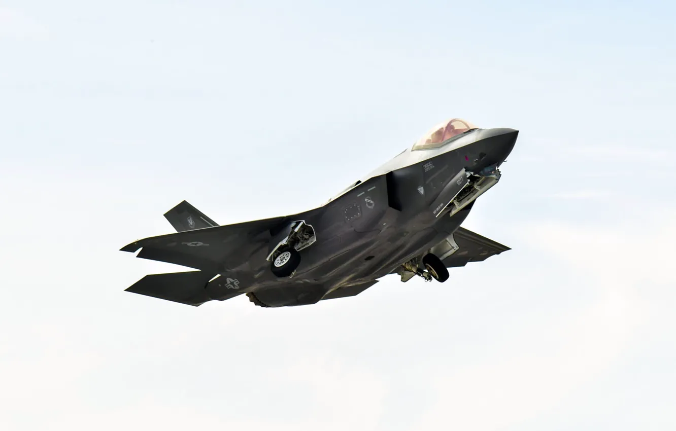 Photo wallpaper Lockheed Martin, UNITED STATES AIR FORCE, fighter-bomber, Lightning II, F-35