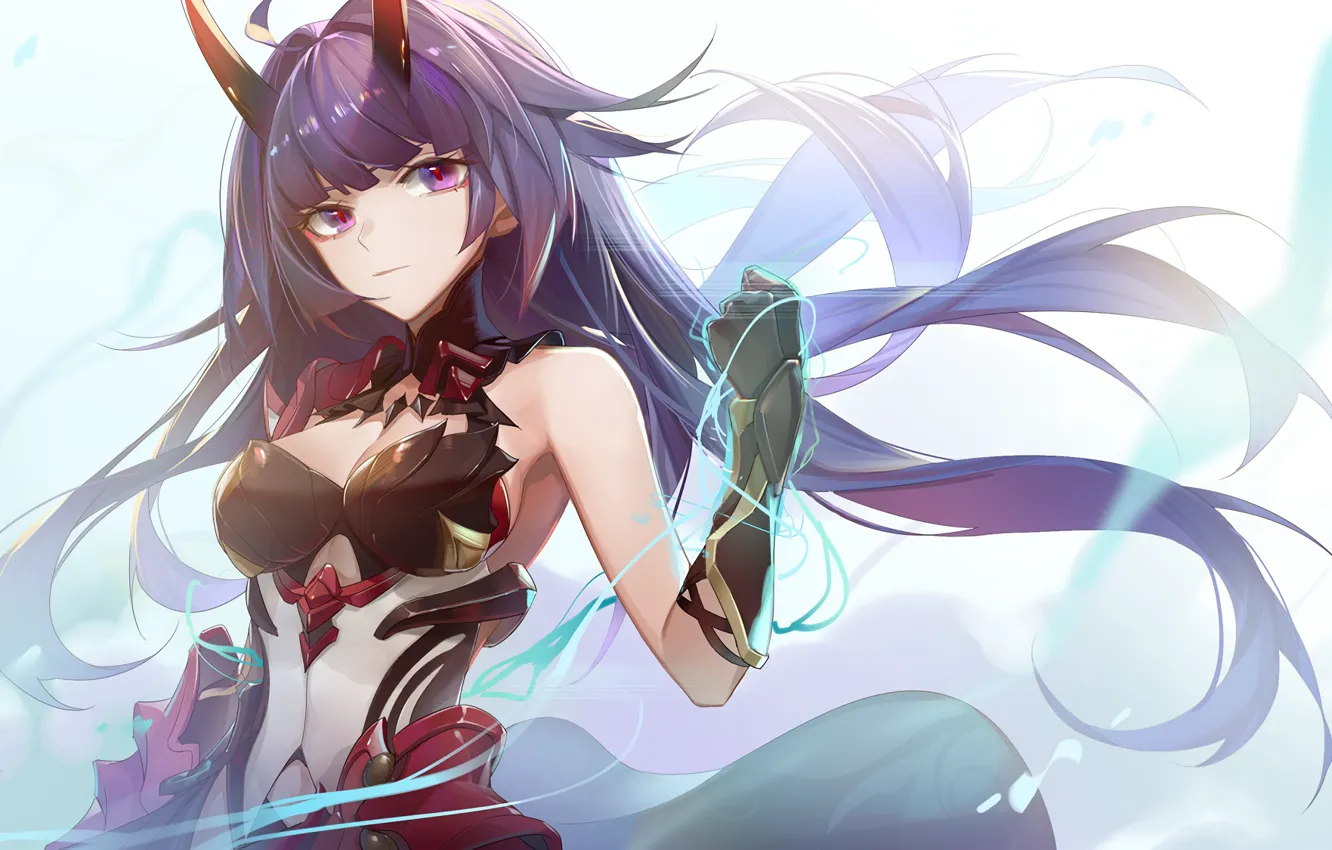 Photo wallpaper look, girl, magic, the demon, horns, Honkai Impact 3rd, Raiden Mei