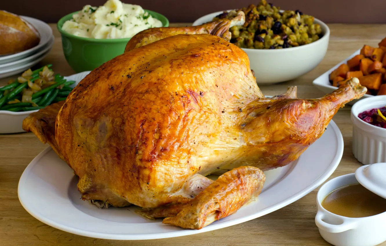 Photo wallpaper chicken, holiday, baked