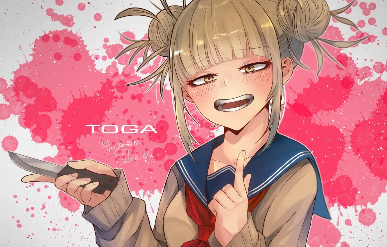 Photo wallpaper knife, girl, My Hero Academia, Boku No Hero Academy, My Hero Academy, Toga