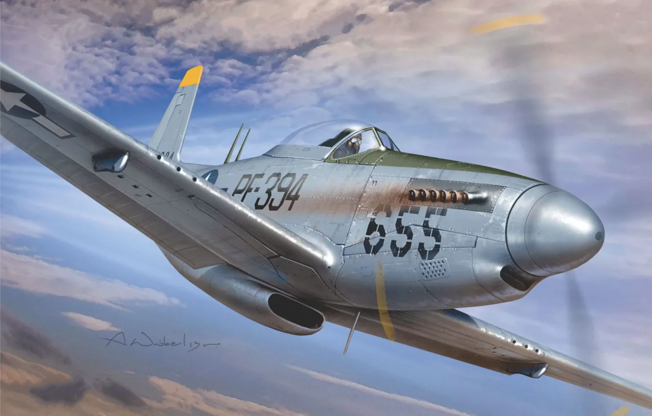 Photo wallpaper fighter, USA, US Airforce, Arkady Sparrow, P-51H Mustang