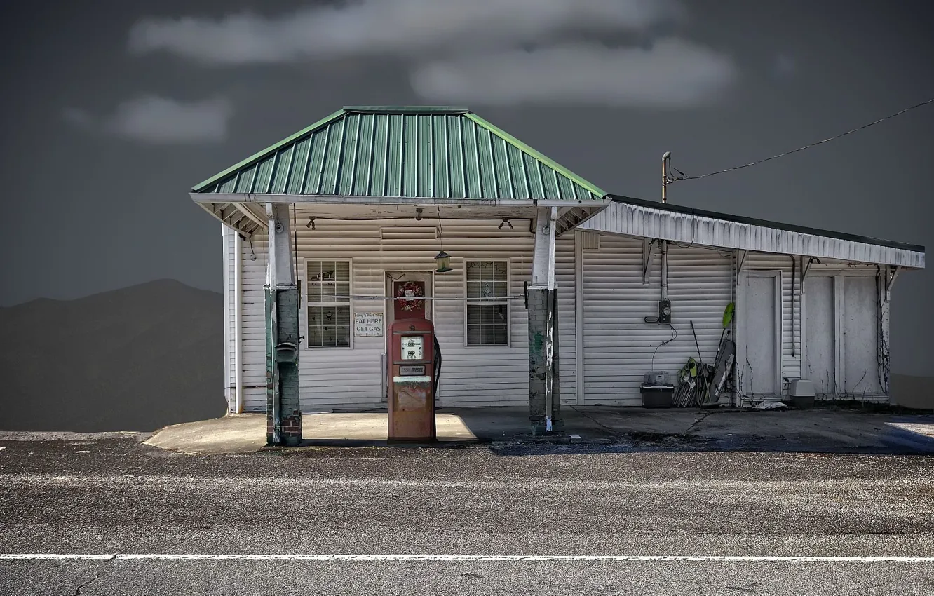 Photo wallpaper road, background, gas station
