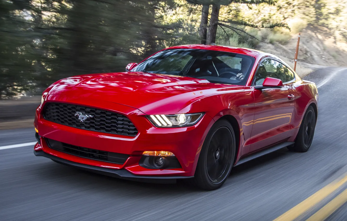 Photo wallpaper Mustang, Ford, Auto, Machine, Car, 2015, EcoBoost