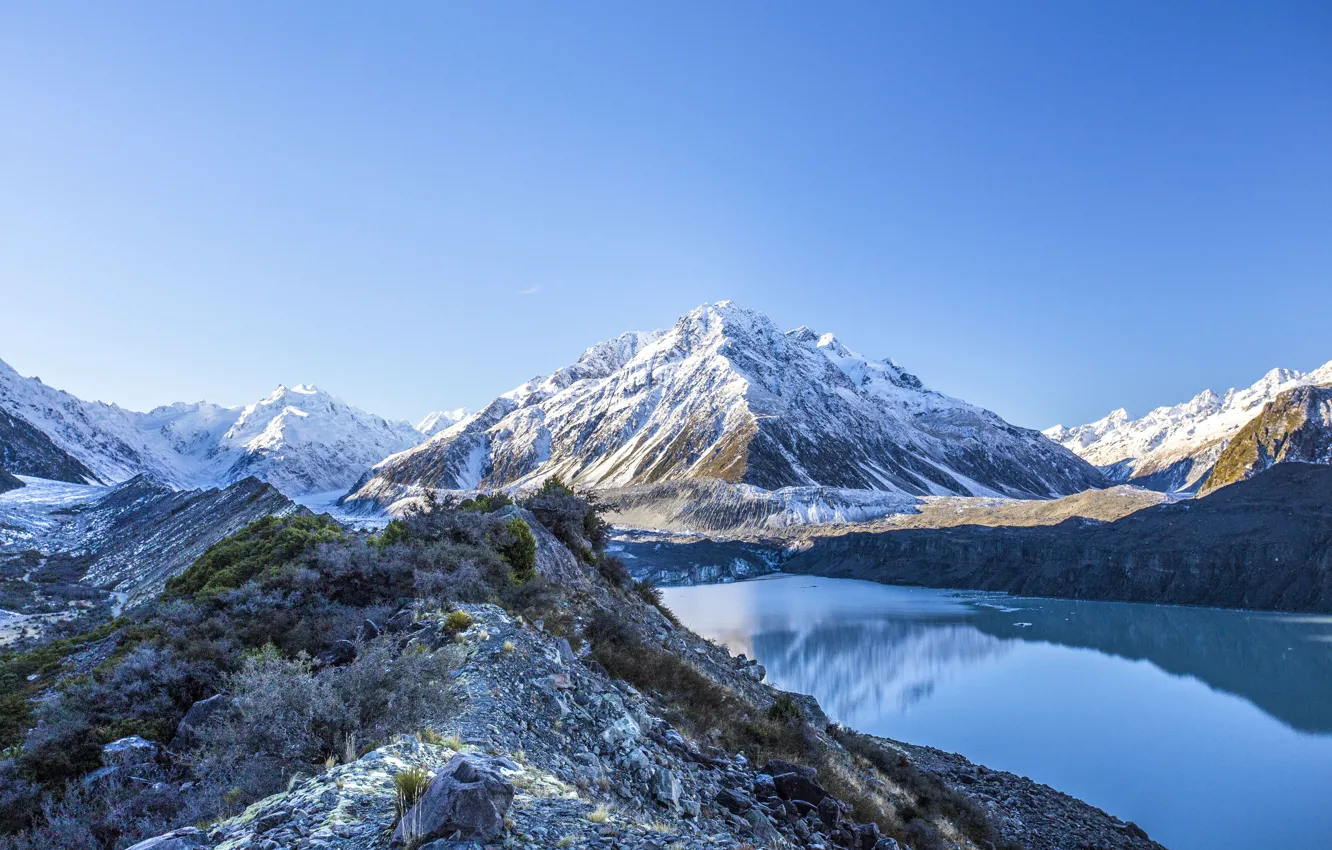 Photo wallpaper New Zealand, Glacier, landform Mount, Cook Geopark