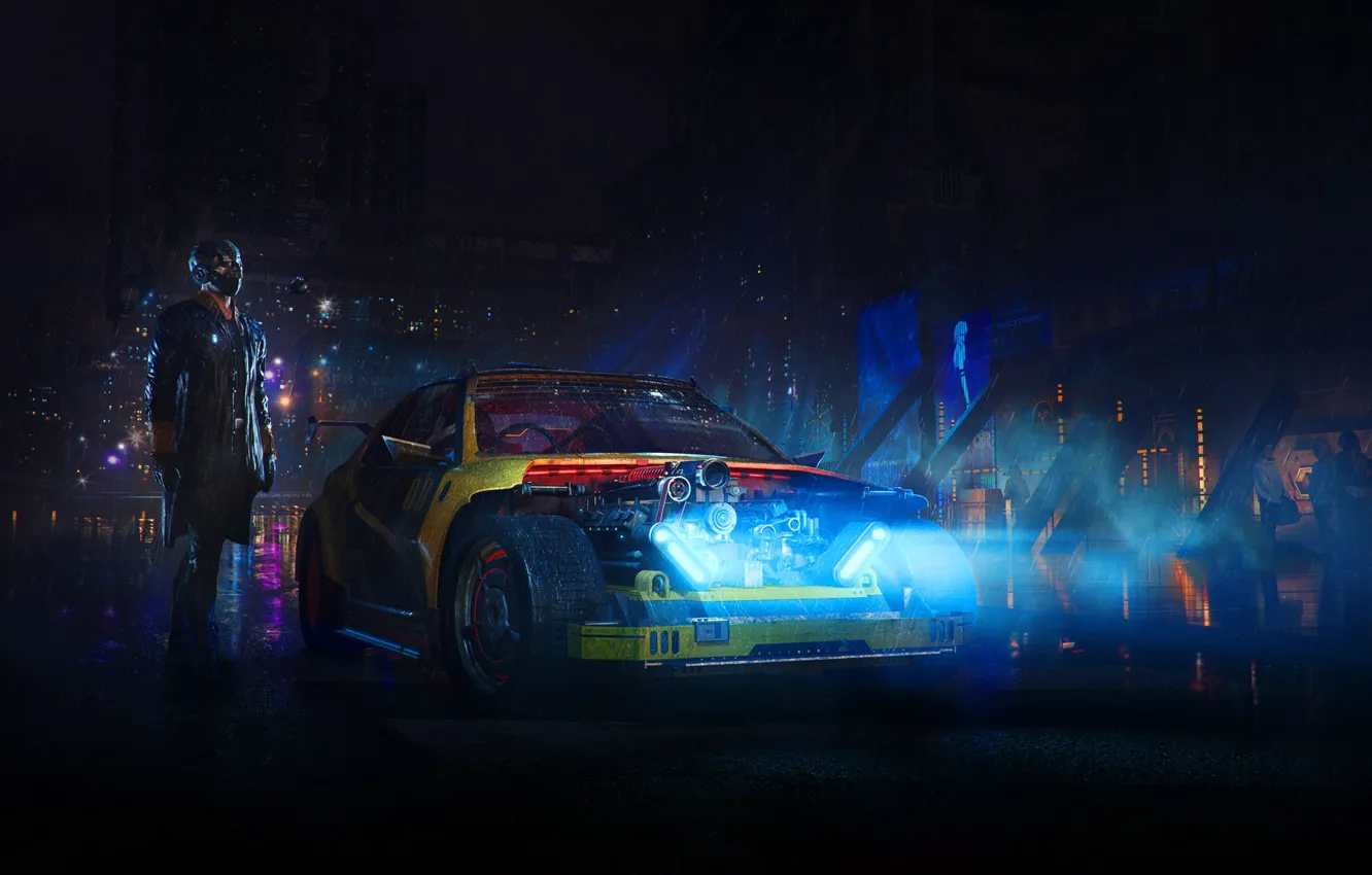 Photo wallpaper night, city, the city, style, fiction, Tokyo, girl, fantasy