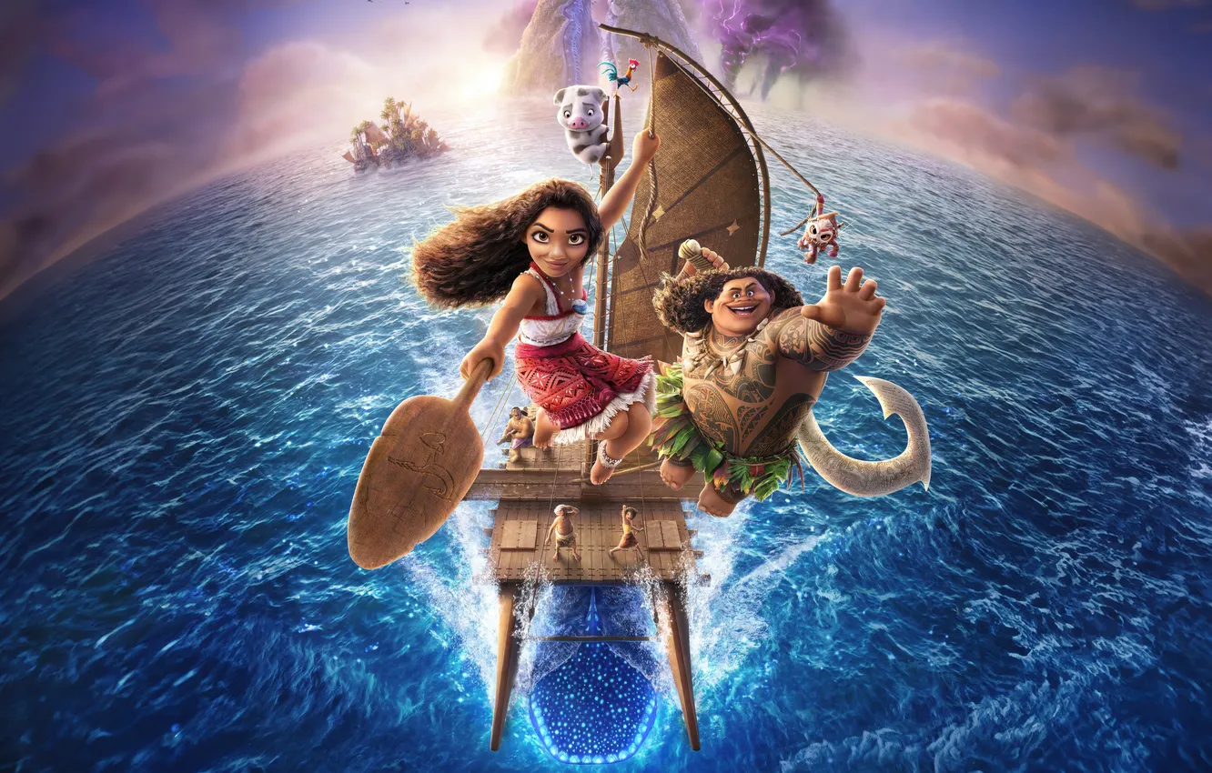 Photo wallpaper movies, movie poster, 2024 Movies, Animation movies, Moana 2, 4DX