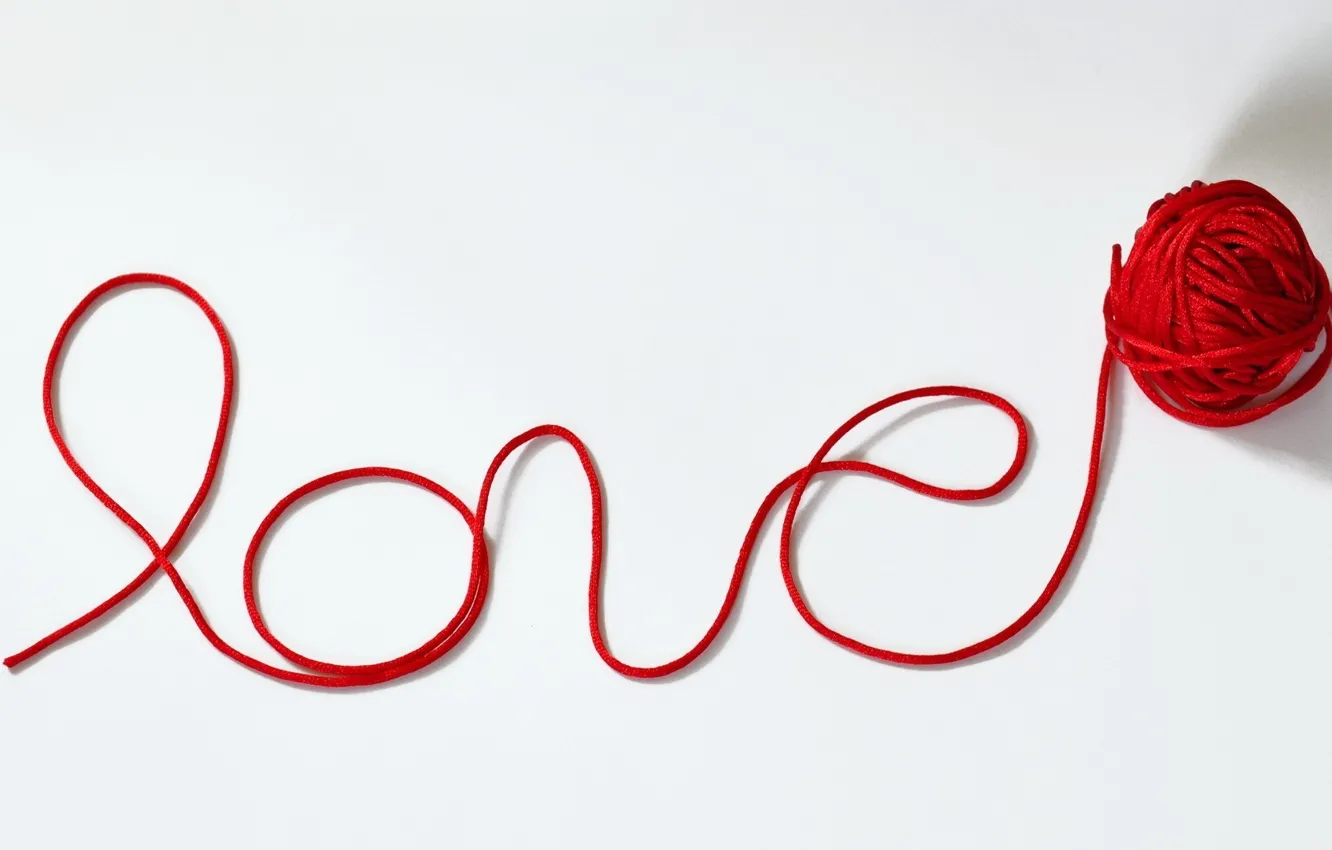 Photo wallpaper love, tangle, the inscription, thread