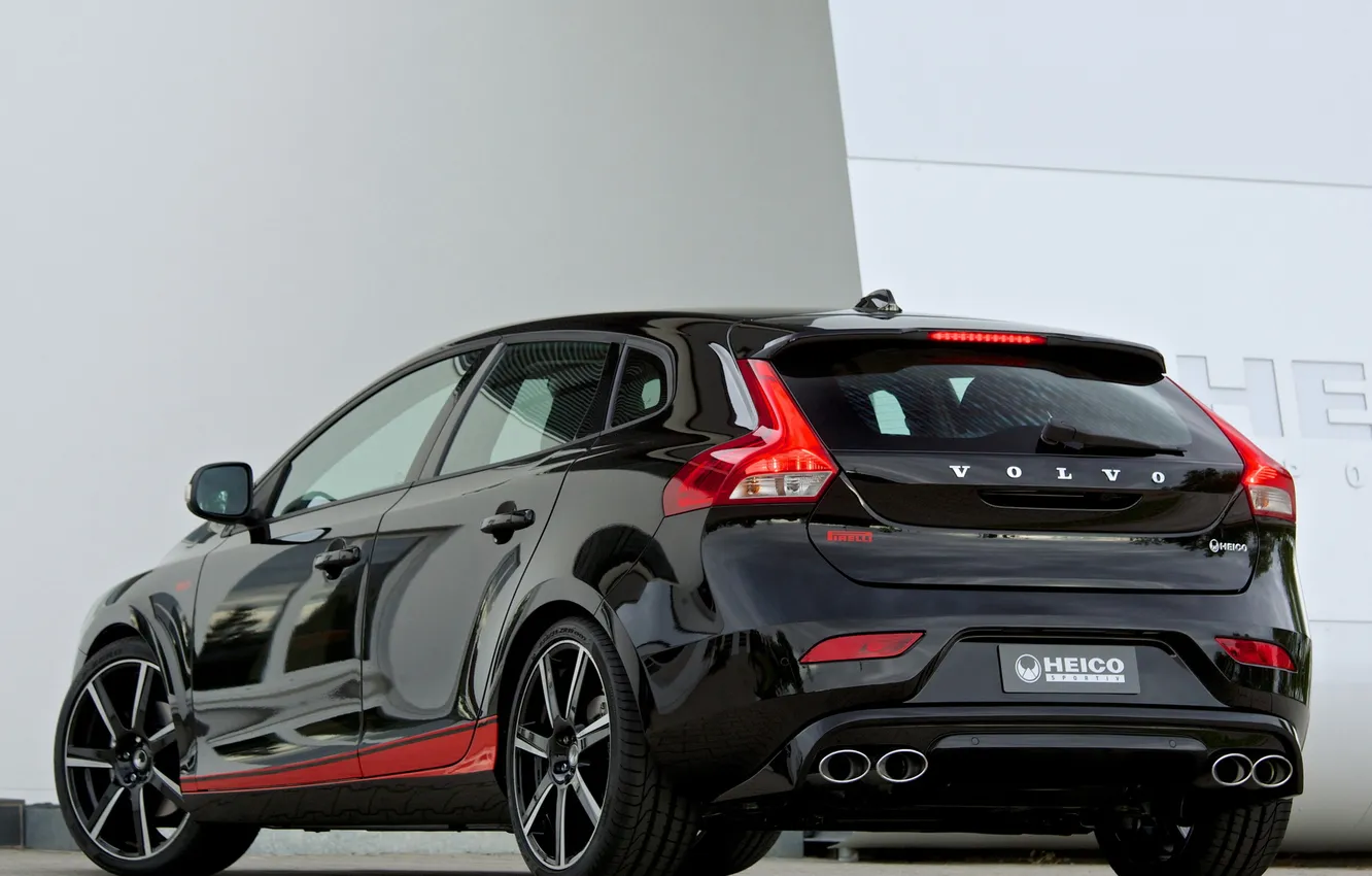 Photo wallpaper machine, Volvo, black, back, V40, Heico Sportiv