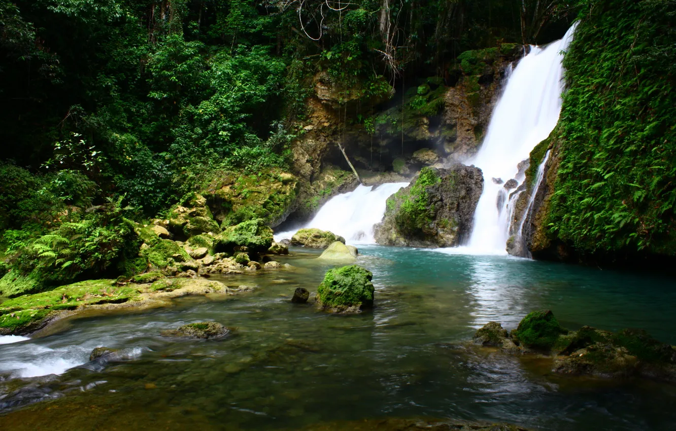 Photo wallpaper nature, river, photo, waterfall, YS Jamaica