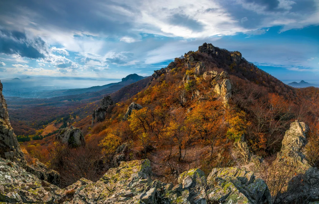 Photo wallpaper autumn, landscape, mountains, nature, stones, The Caucasus, Beshtau