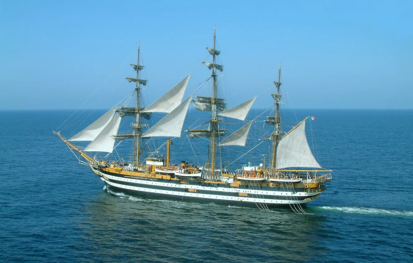 Photo wallpaper the sky, the ocean, ship, sailing