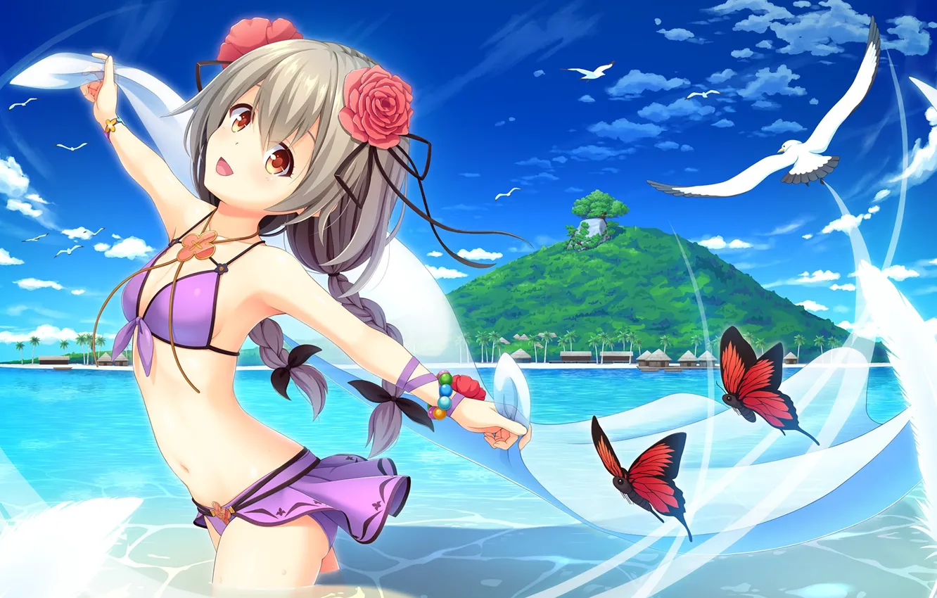 Photo wallpaper sea, swimsuit, summer, girl, Erin, Would Saga