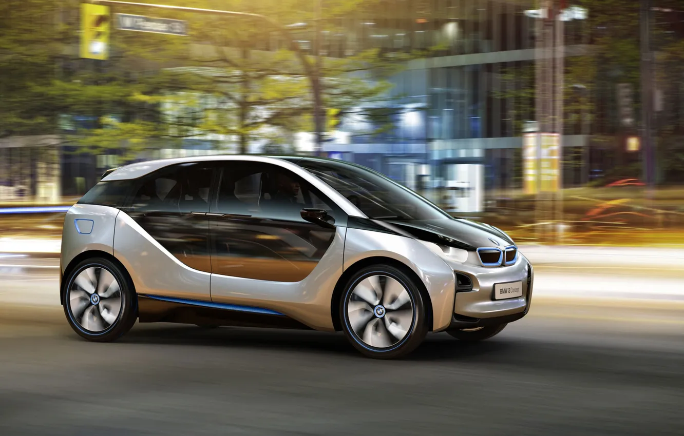 Photo wallpaper road, auto, speed, blur, BMW, 7-he