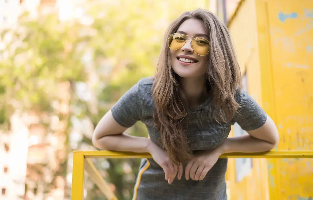 Photo wallpaper summer, girl, yellow, Sunny