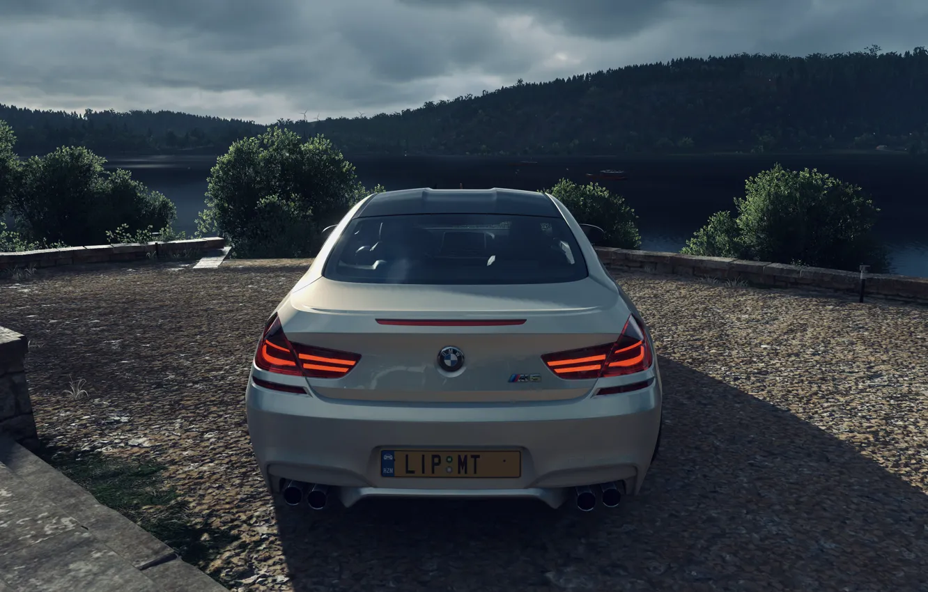 Photo wallpaper lights, HDR, BMW, sunshine, game, trees, sea, Coupe