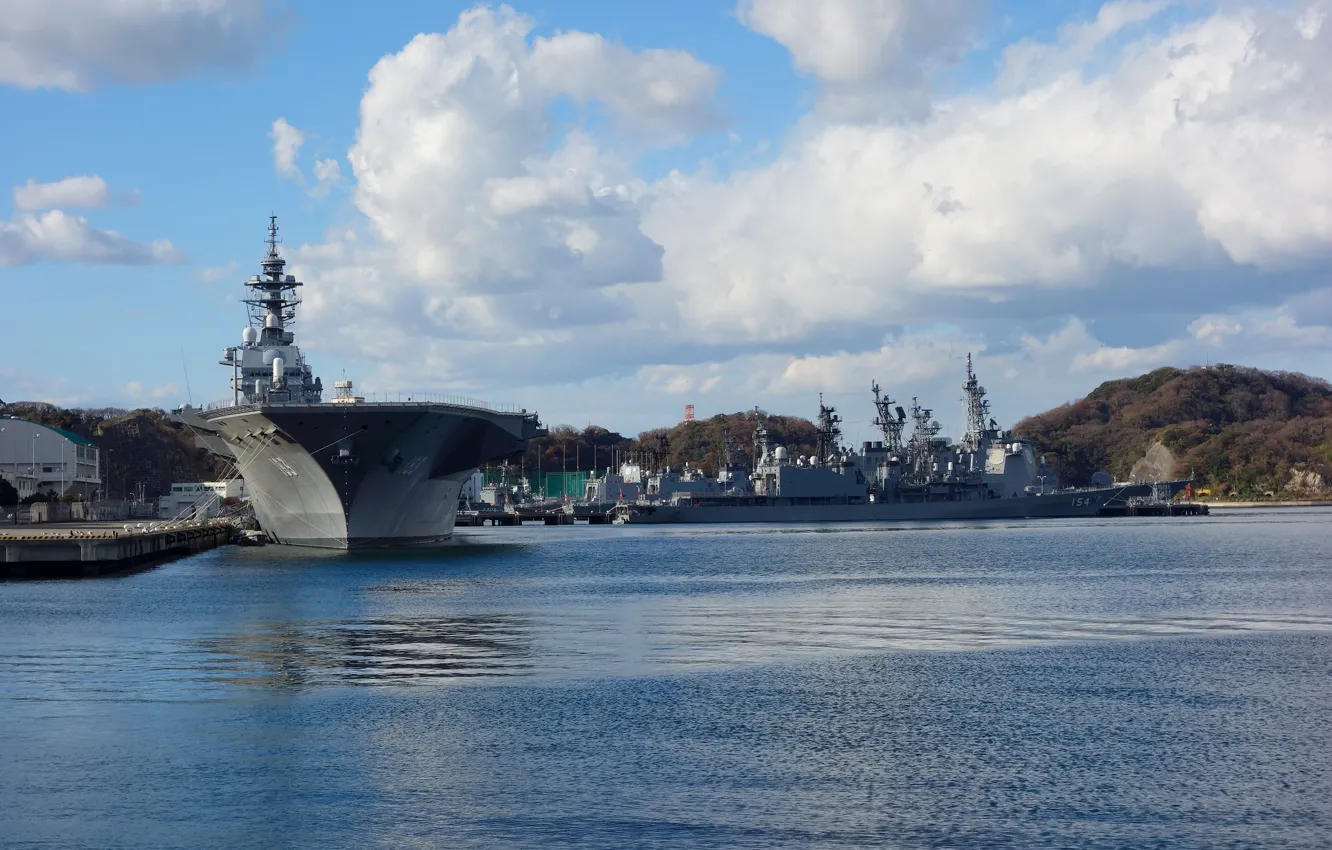 Photo wallpaper ship, Japan, port, Izumo, Yokosuka
