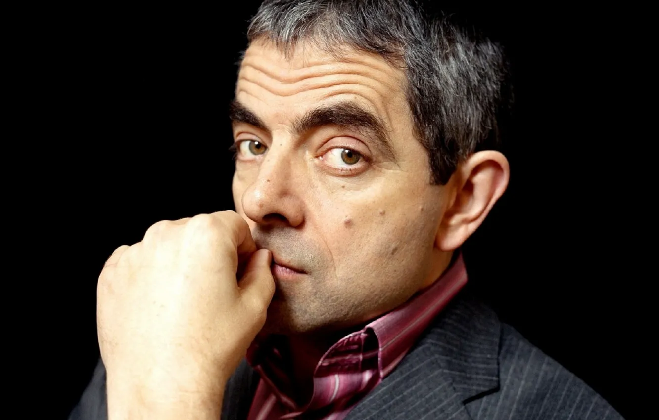 Photo wallpaper face, hand, Rowan Atkinson