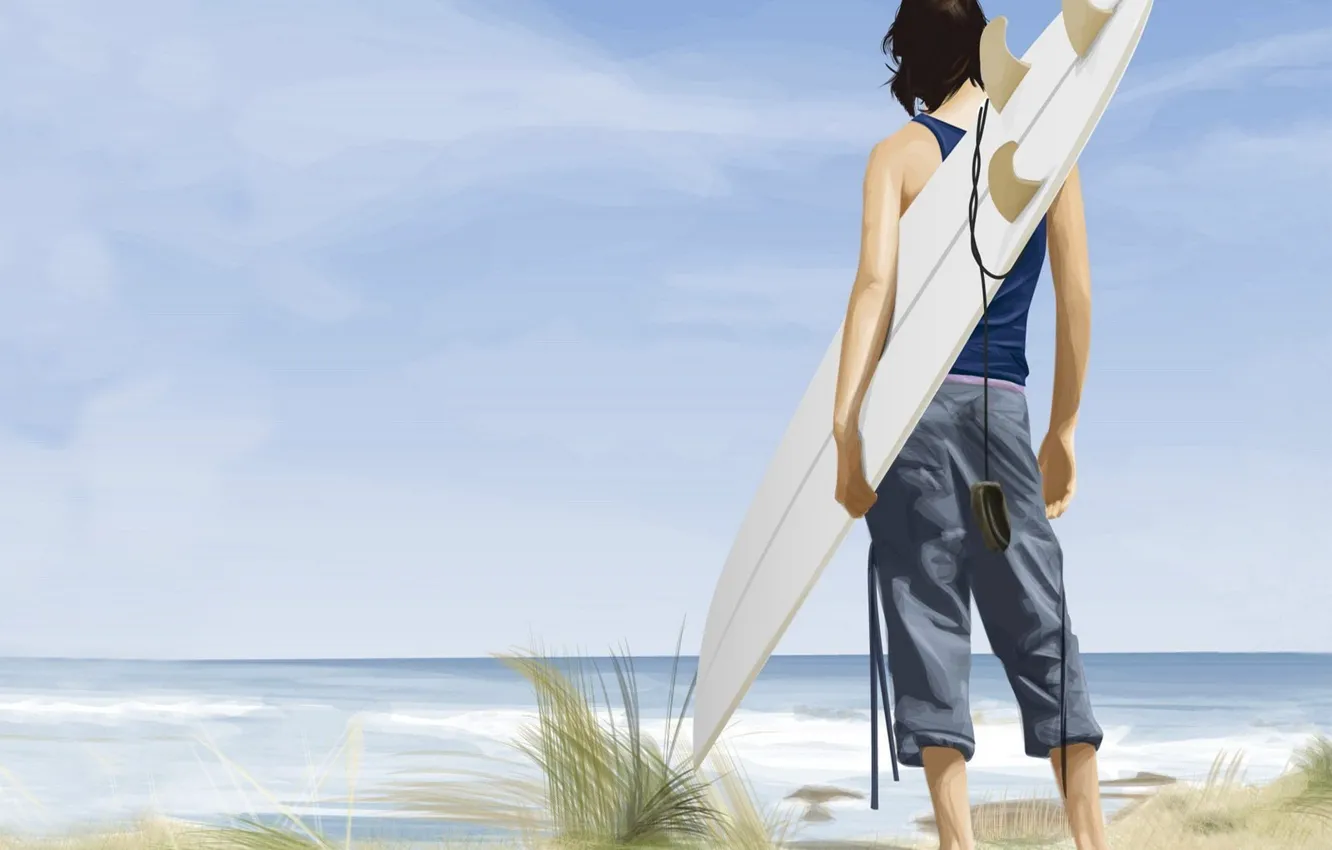 Photo wallpaper figure, vector, Surfer