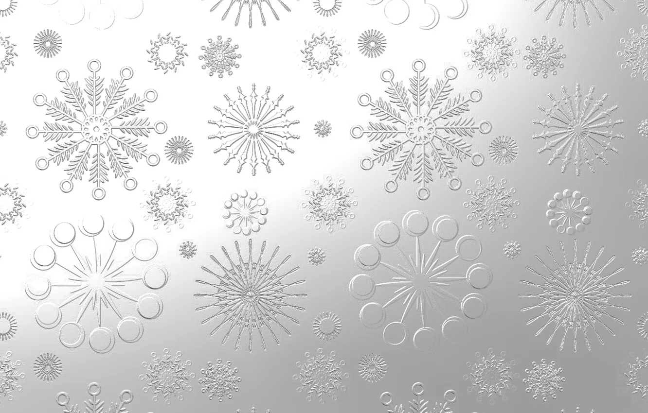 Photo wallpaper snowflakes, pattern, steel, silver, texture